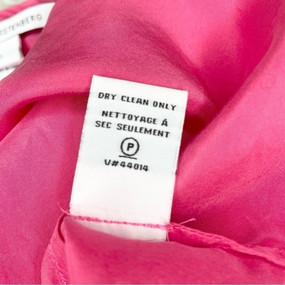 Diane Von Furstenberg DVF Hot Pink Barbie Silk Spaghetti Strap Tank Top Large - Picture 8 of 13